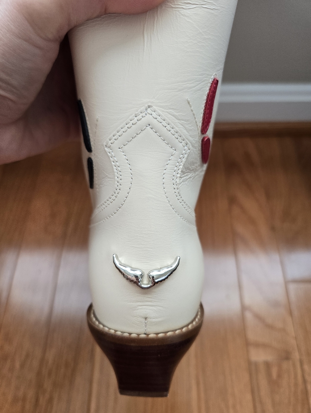 NEW Zadig And Voltaire Cream Western Cara Leather Boots Size 36 - Picture 11 of 16